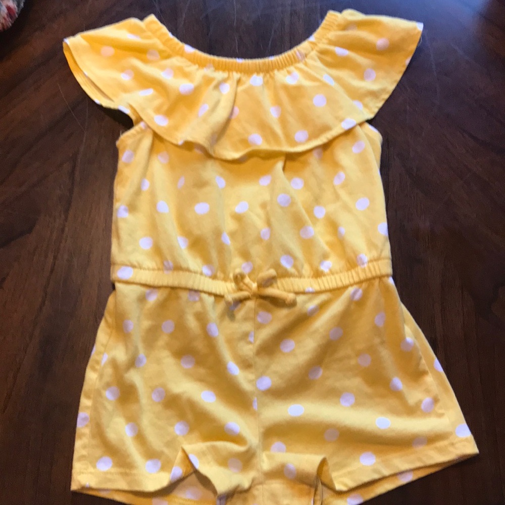 Old navy yellow polka dot romper